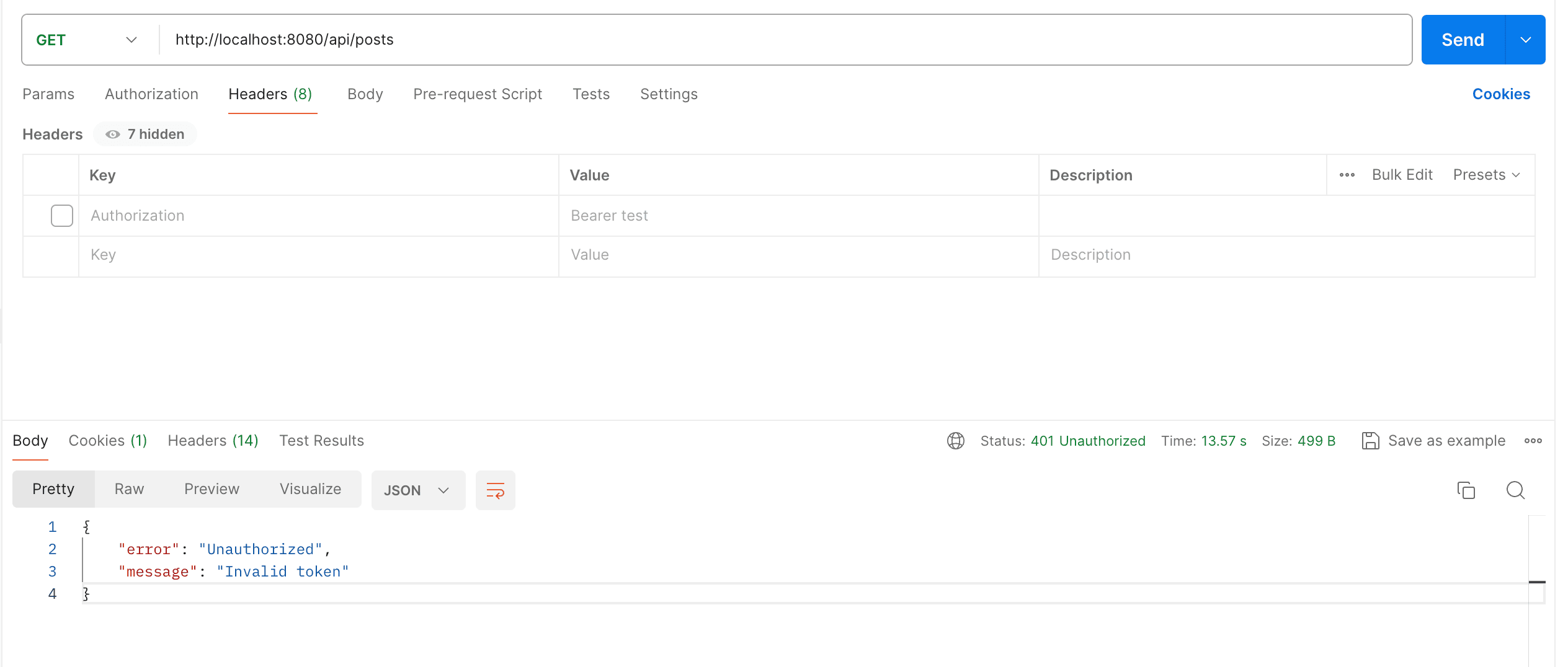 c. Test get list of post via Postman