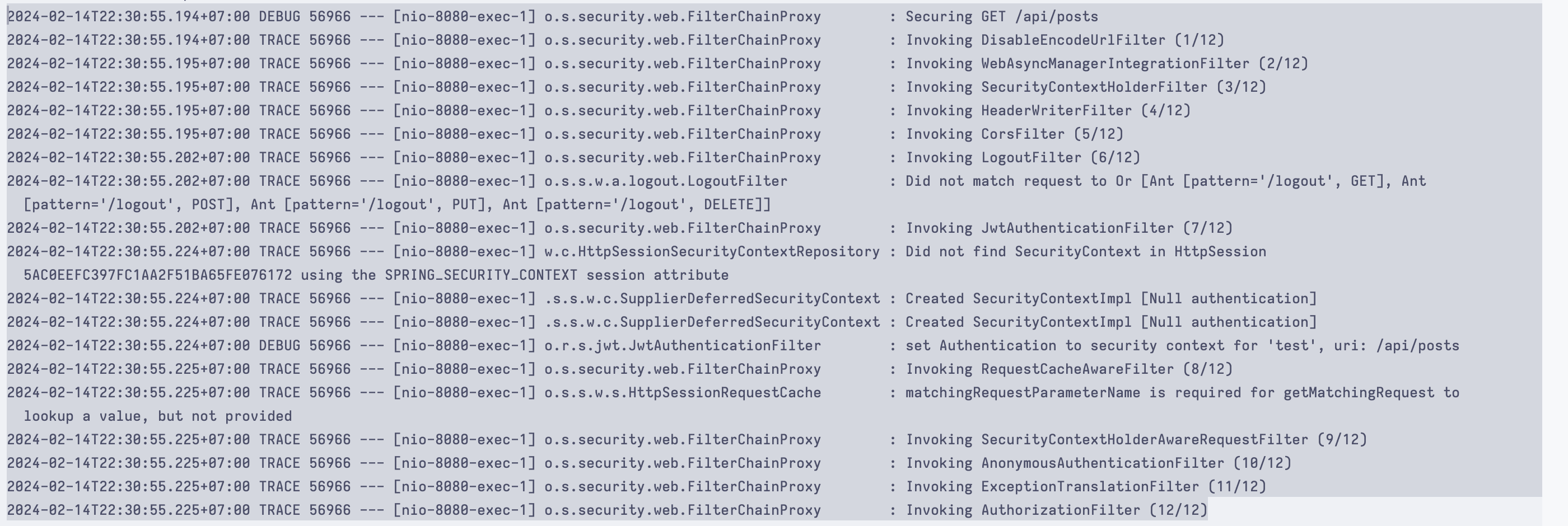 a. View filter list